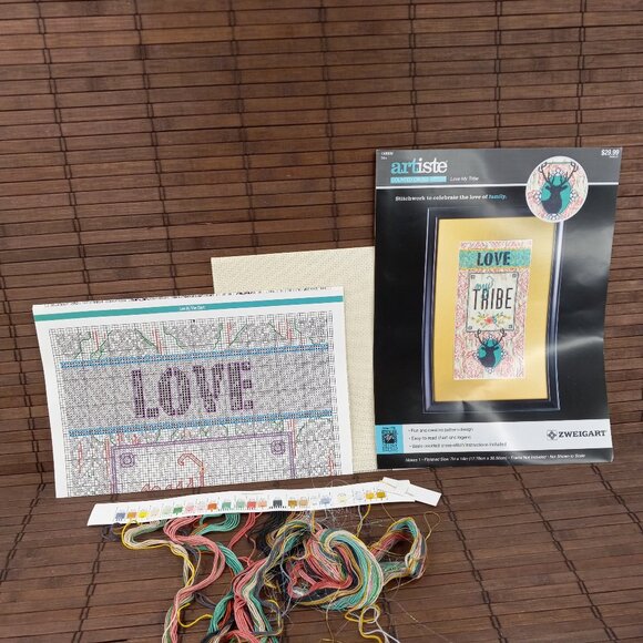 Artiste Zweigart Love My Tribe Counted Cross Stitch Kit 7x14 - Picture 1 of 9